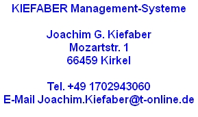 Impressum KIEFABER Management-Systeme